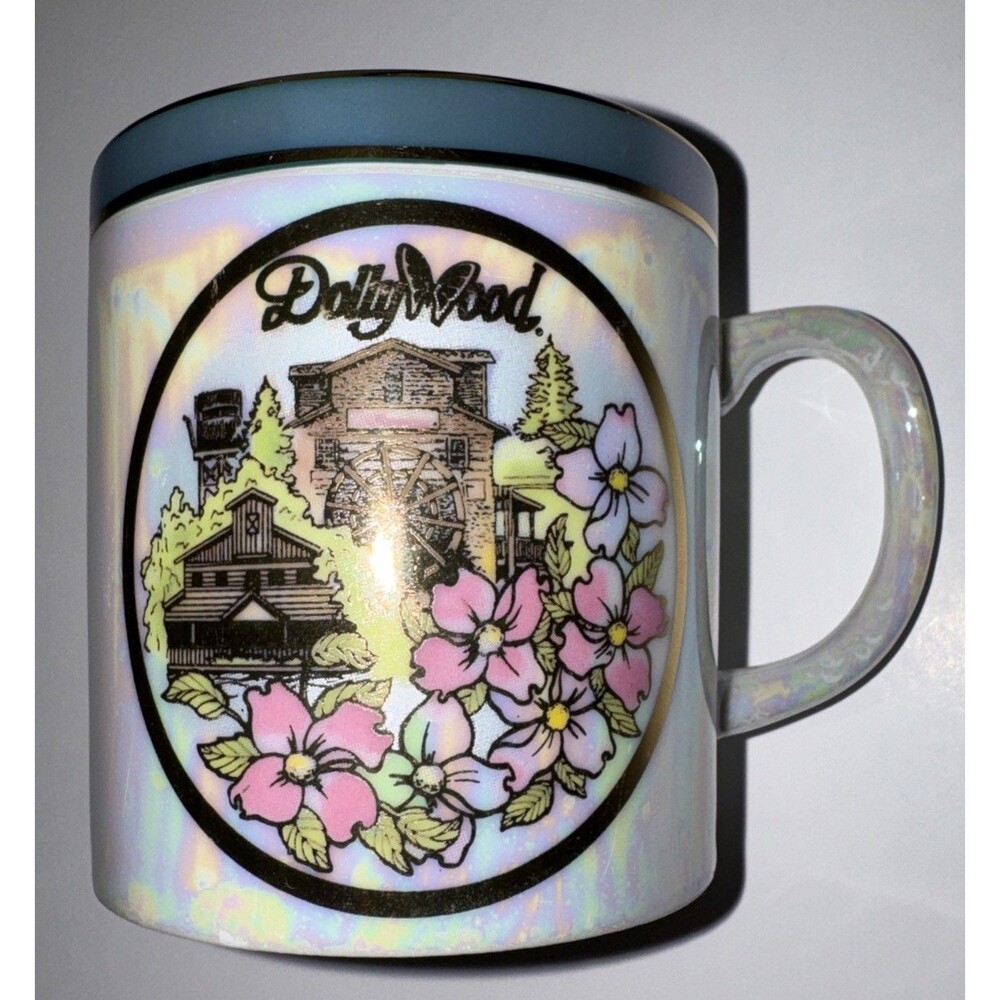 Vintage Dolly Parton Iridescent Dollywood Cup/Mug Gold Trim Excellent Condition